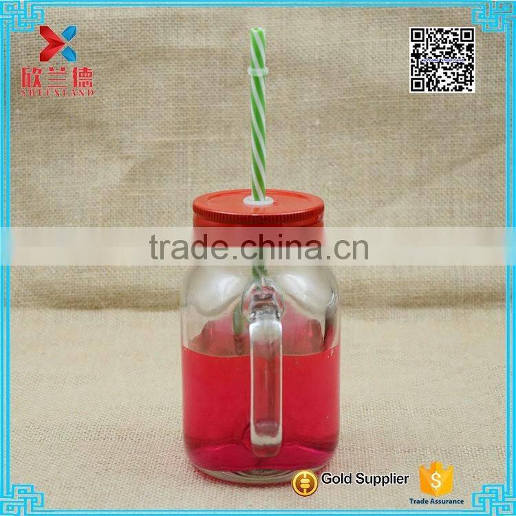 600ml clear glass mason jars glass containers for food storage with handle