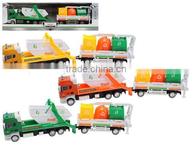 Alloy 1:42 scale model garbage truck toy for sale