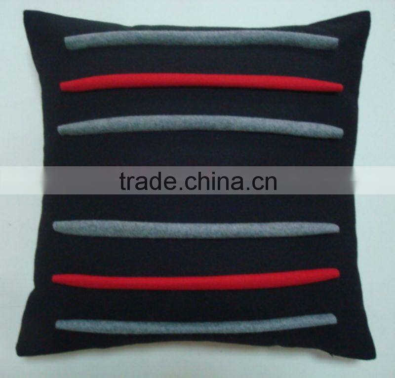 3D colored strip velvet cushion