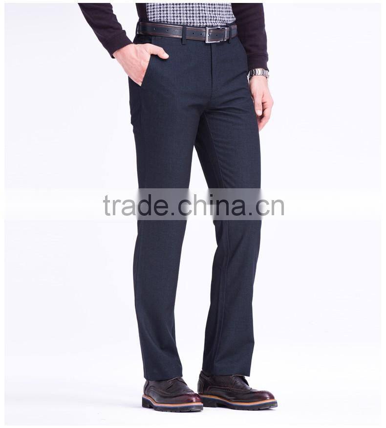 Navy color cotton polyester spandex casual pants stretch twill mens pants with jet pockets