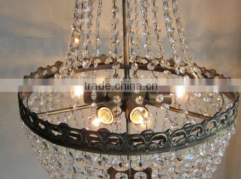 24-light luxury crystal chandelier decorated with golden metal parts