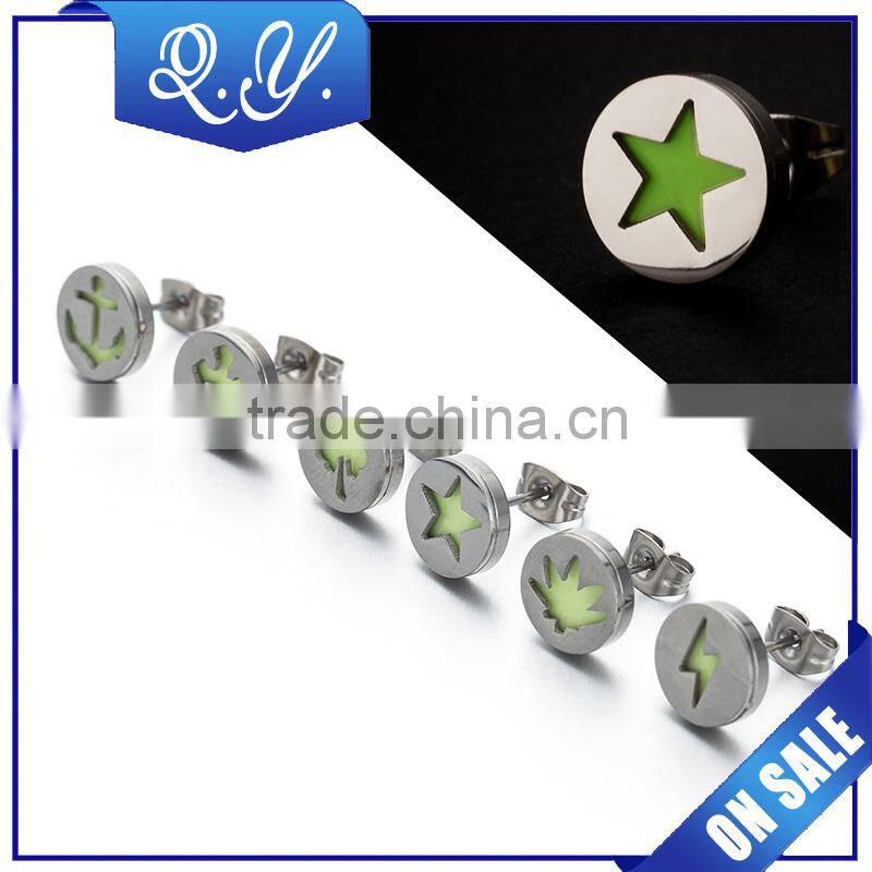 Wholesale Fashion Light Earrings, Women Men Punk Rock LED Bling Light Up Earrings Ear Studs Party Jewelry Gift