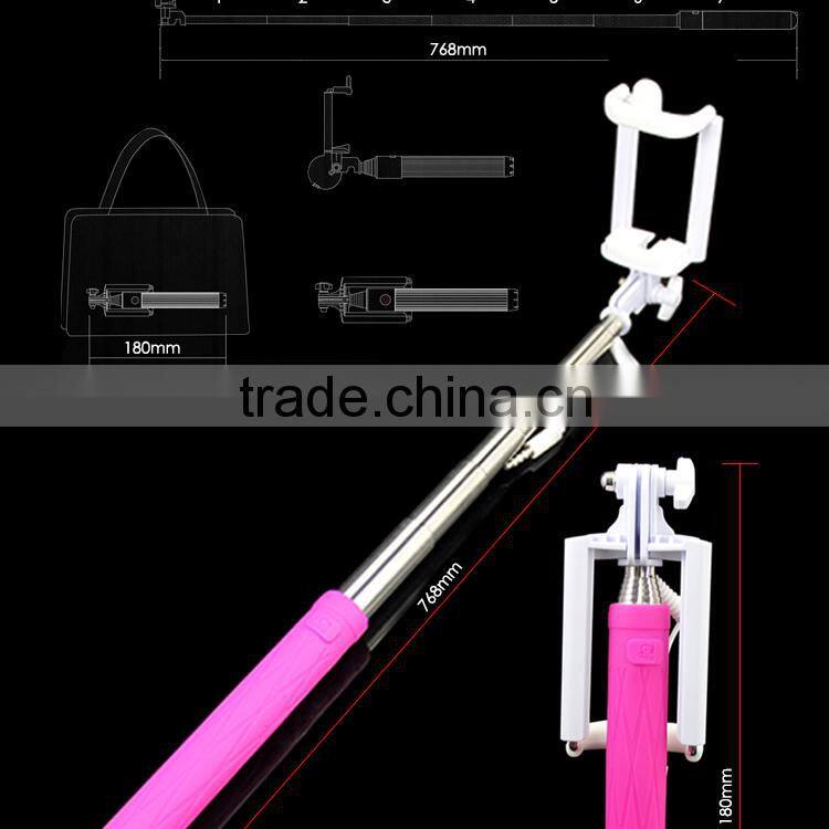 Silicon Selphie Stick, Selfie Stick with Aux Cable, Foldable Mini Monopod for Gionee Elife E7