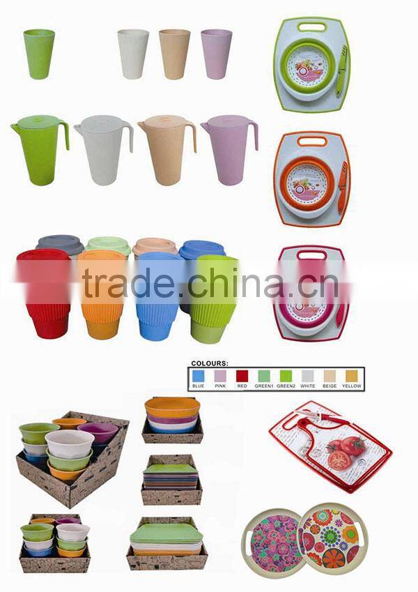 Eco-friendly Bio Bamboo Fiber Dinner Plates Dishes With Bamboo Fiber