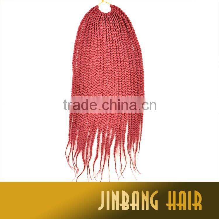 New arrival design high quality wholesale 24inch 105g synthetic hair individual handmade box braid