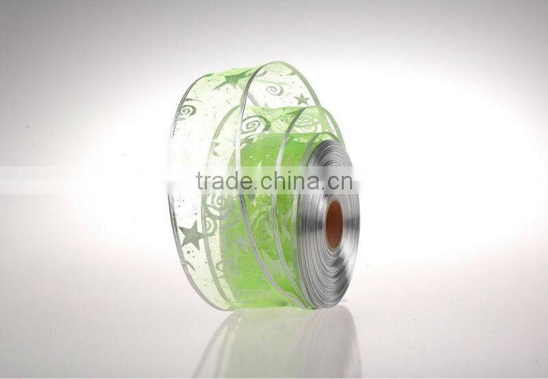 Gift Decorative Organza Wired Christmas Ribbons