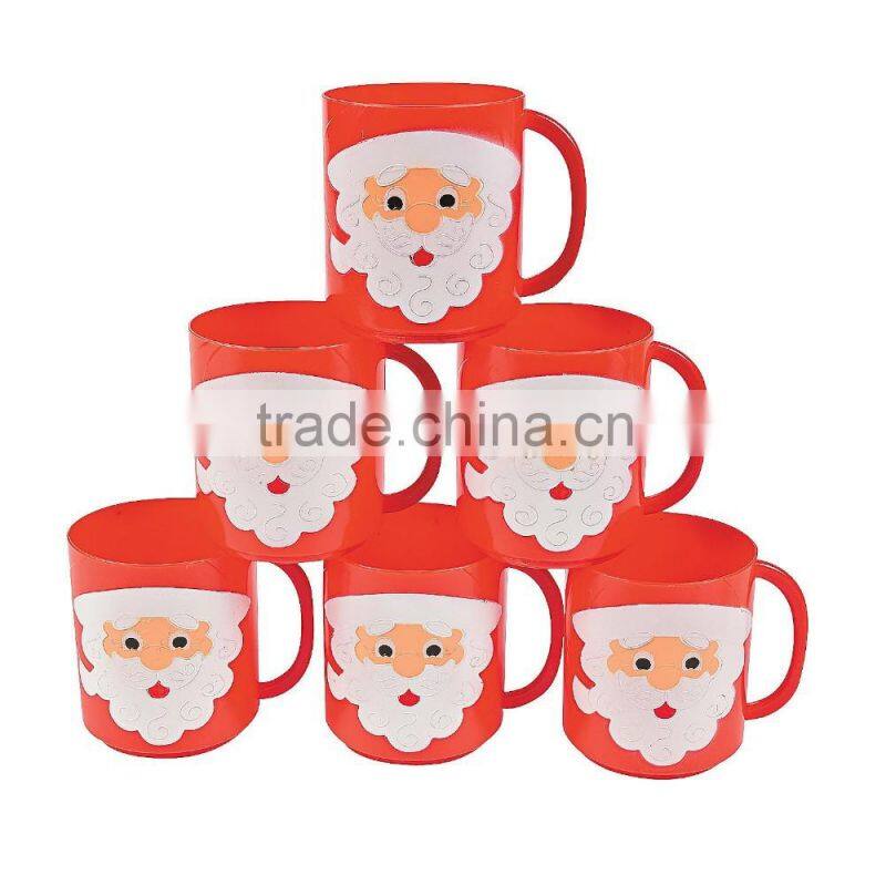 8 oz. 230ml Fashion Personalized Customized Party Drinking Cups with Handle Promotional Popular Plastic Snowman Mugs