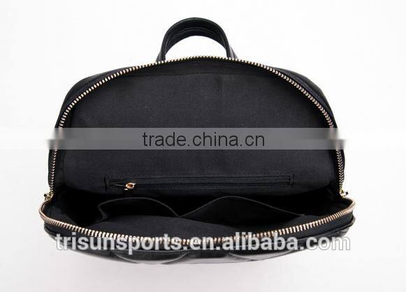 high quality korean style black woman leather leisure backpack