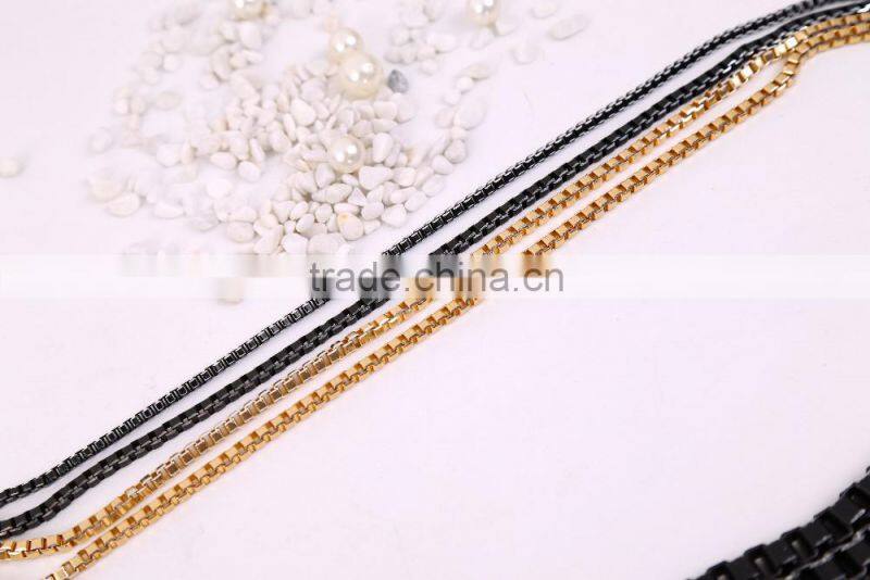 2016 High Quality Aluminum, Brass, Stainless Steel Box Chain For Body Chain Fewelry