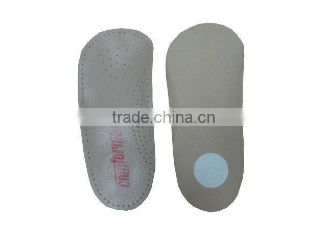 3/4 arch support leather insoles for shoes insoles