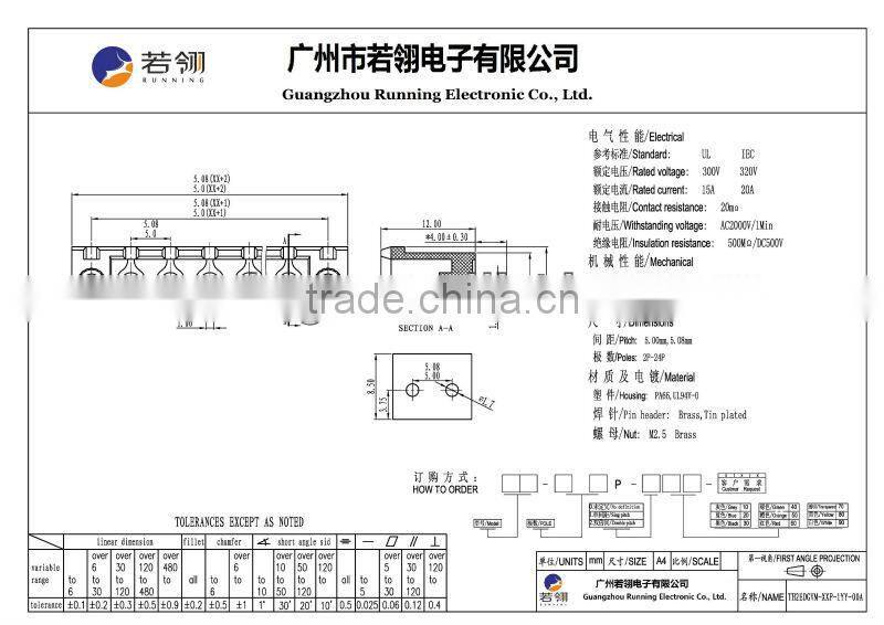 Pitch 7.50mm Pluggable Terminal Block Connector 5 Pin
