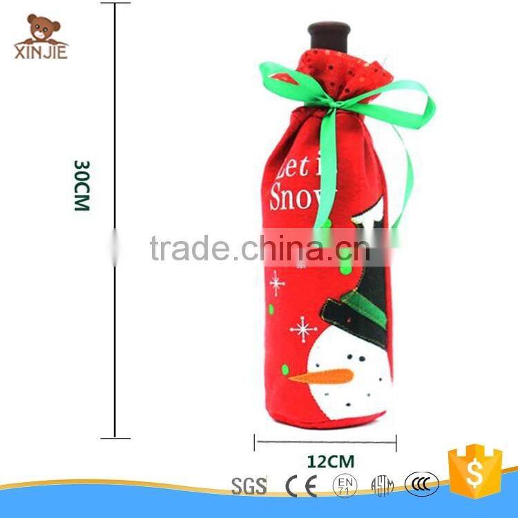 christmas decoration samll santa hat wine holder with wine bottle cover