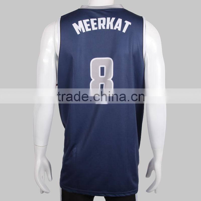 2015 Latest white&blue dri fit custom reversible basketball jersey design