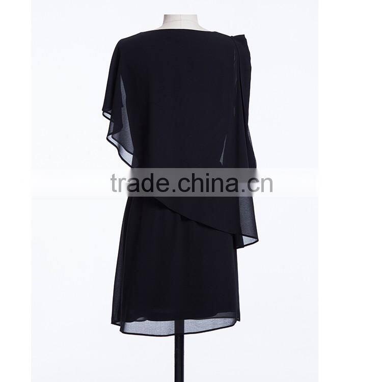 China dress manufacturer new fashion black plus size one piece long ladies cheap cost dress for women