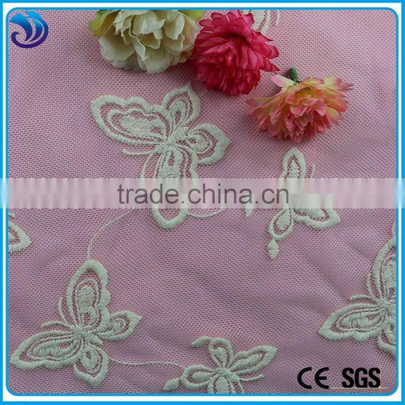 wholesale net embroidery butterfly lace fabric for garment