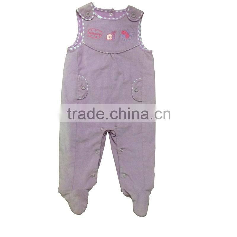 Autum new design baby grows rompers plain baby rompers printed toddler baby clothes