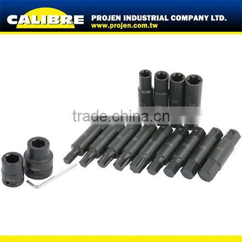 CALIBRE 9PC 1/2dr & 3/8" dr Multi-Spline Screw Extractors screw extractor set