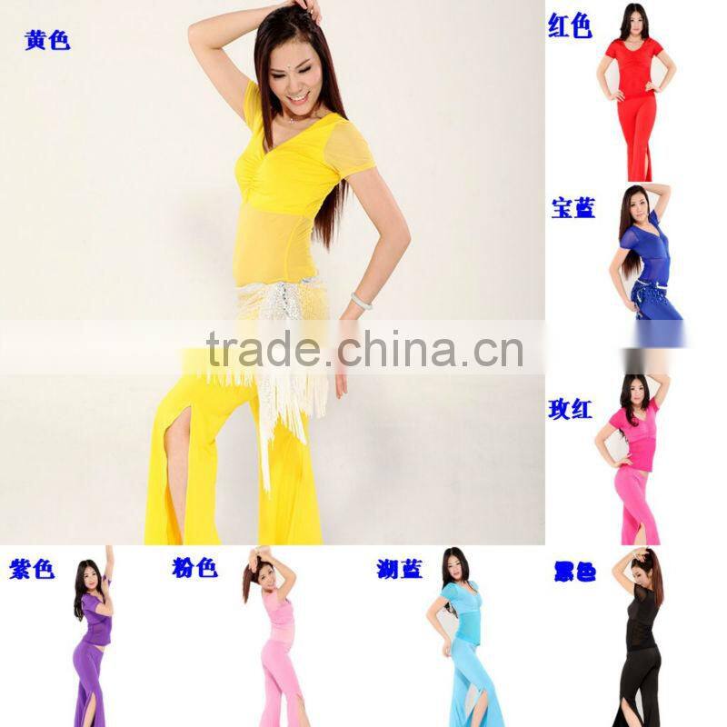 SWEGAL wholesale 8 colors practice belly dance costume,dance training gauze costume set