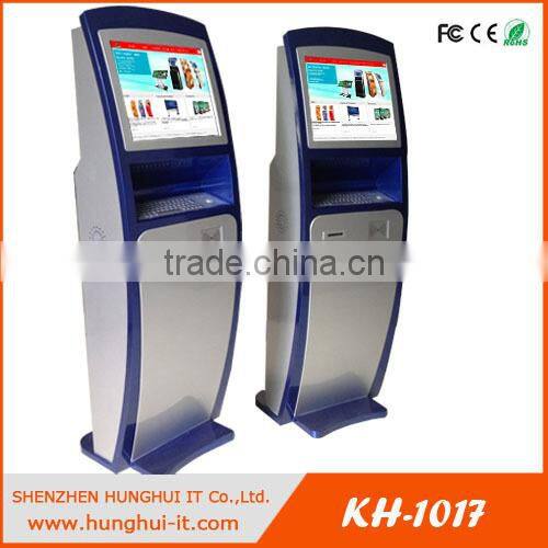 Stand-alone Checkout Kiosk with Bill Acceptor / Self Check-in Kiosk with Biometric Fingerprint Reader