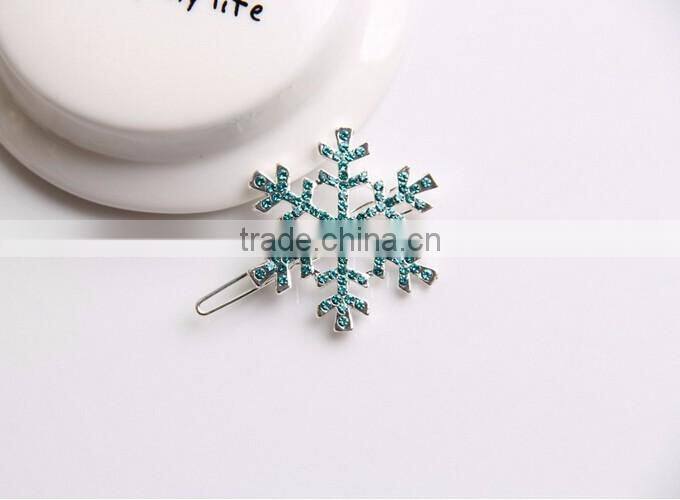Fancy Frozen Elsa Snow Shape Alloy Snow Hair Clips