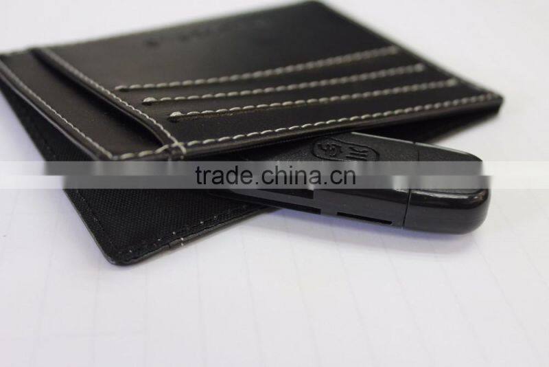 2016 Hot sales travel vintage style genuine/pu leather credit card holder, customer design card holder