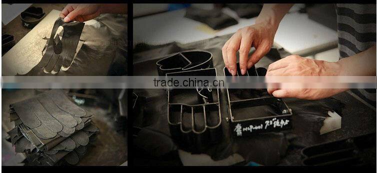 Black rugged patent leather winter glove fleece lined