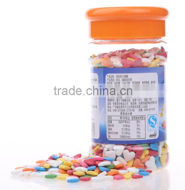 Edible multi color sweet heart shaped candy
