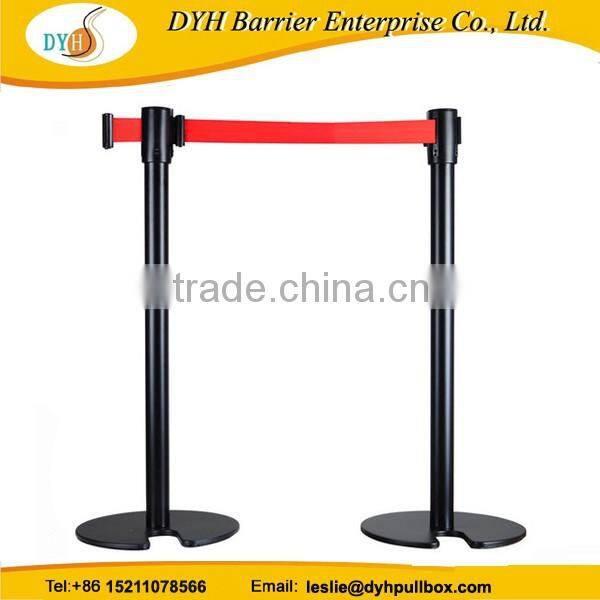 SS U shaped retractable barrier system stackable retractable belt stanchions