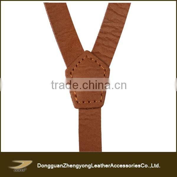 New design skinny men genuine leather suspender
