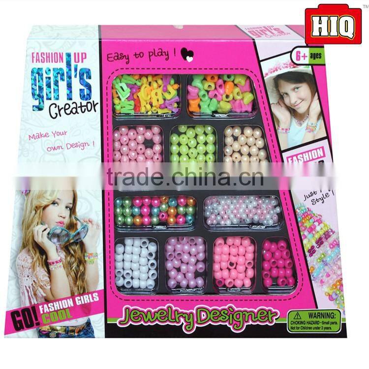 Fashion beauty plastic diy toy set for girls perler beads toys