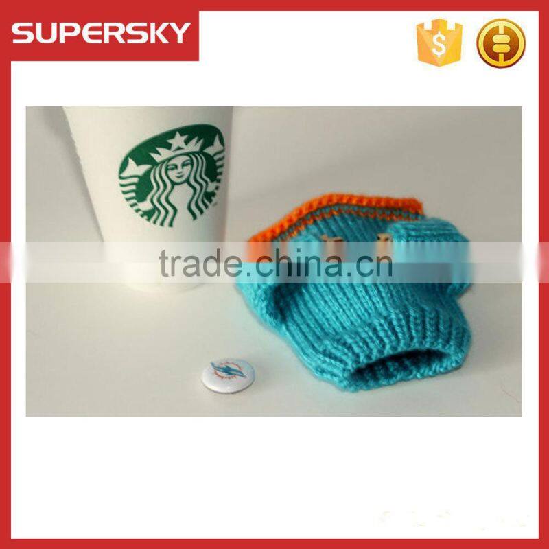 V-166 NBA cute coffe hand knitted sleeve cosy cup mug sweater/coffee sweater/cup accessory
