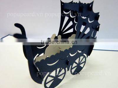 Boat (big size - red colour) 3d pop up greeting card