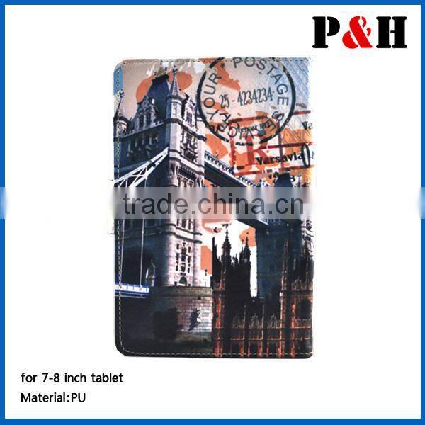 British style love Eiffel Tower Flower leather case with stand skin For ipad 2 3 4 5 mini 2