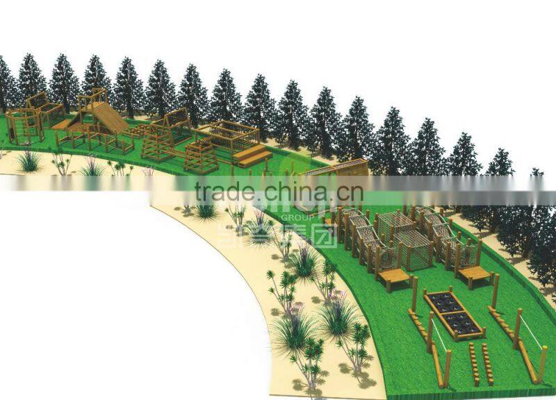 Kaiqi KQ60085A children wooden outdoor playground play attractions for park public facilities