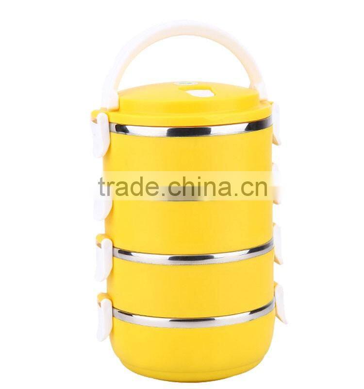 Round insulated stainless steel lunch box & bento box