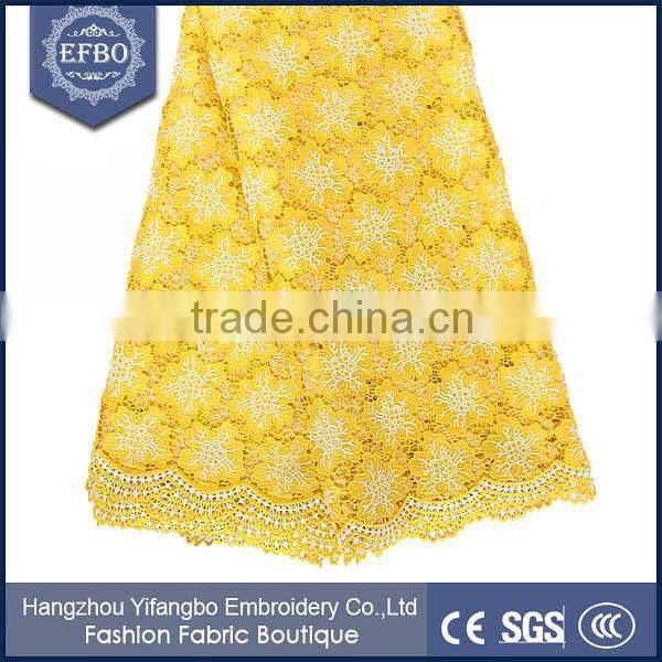 Hot Selling Floral Pattern High Quality Cupion Lace Fabric For Woman Dress