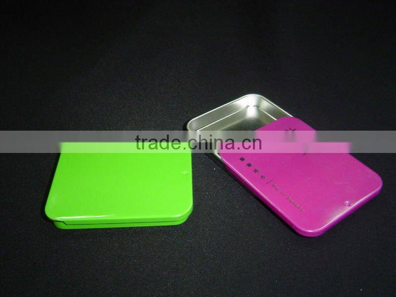 Tin box for mint, slide lid tin can for candy