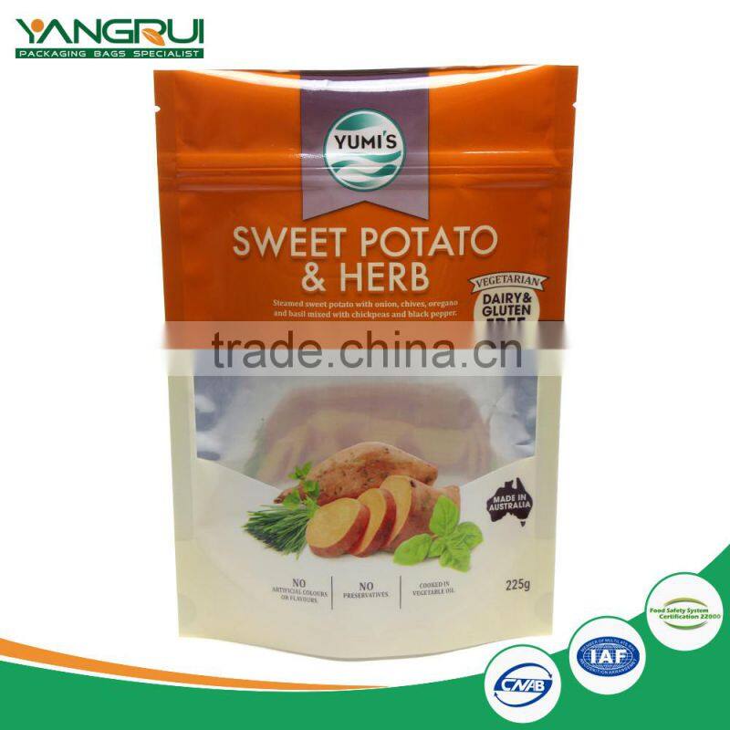 customized food grade moistureproof transparent zip lock dried food bag sup