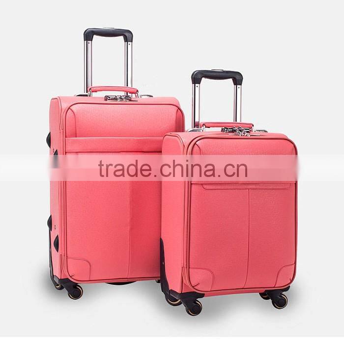 two pcs fashion design PU suitcase sets young girls and boys travelling luggage bag