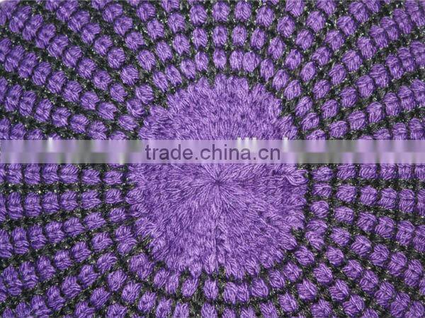 women lurex popcorn knitted beret hat