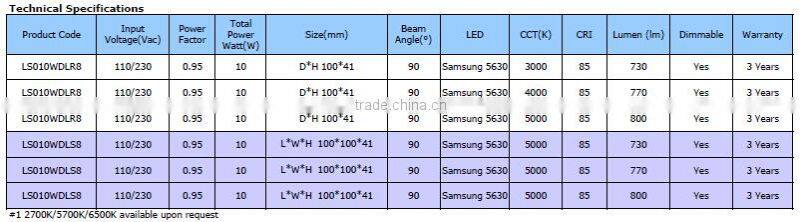 SMD10W LED downlights housing led down light 10w