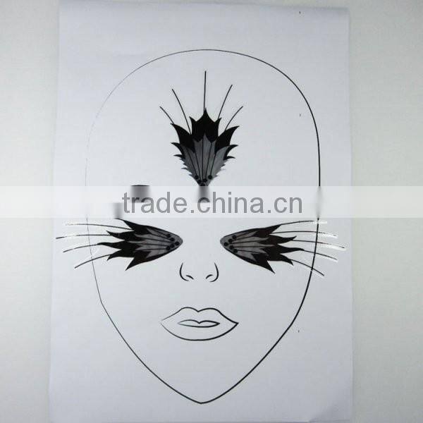 Custom cartoon makeup face mask stickers full face tattoo sticker makeup face painting factory