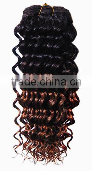 top quality factory price hand tied two tone brazilian hair weft