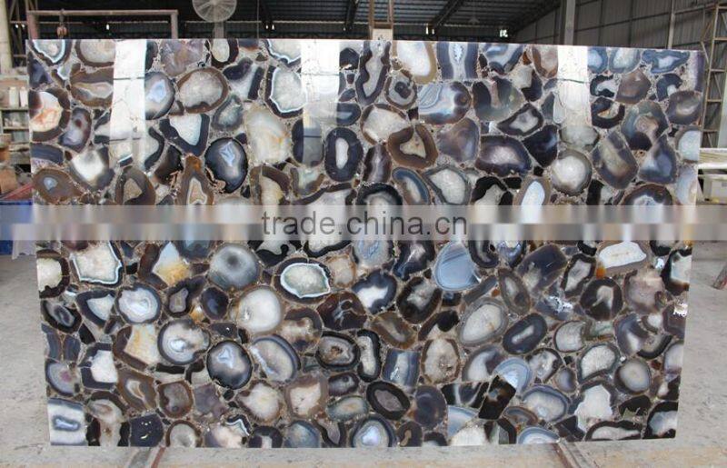 China Manufacturer Natural Stone Yemeni Brown Agate Stone Slab