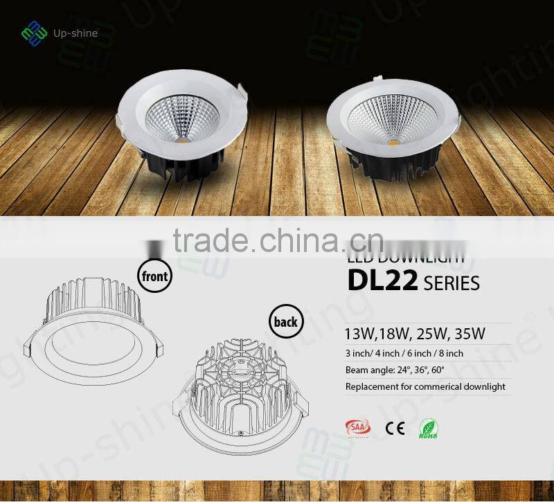 china 2016 led recessed down light/ led recessed down light/new cob 12w led downlight