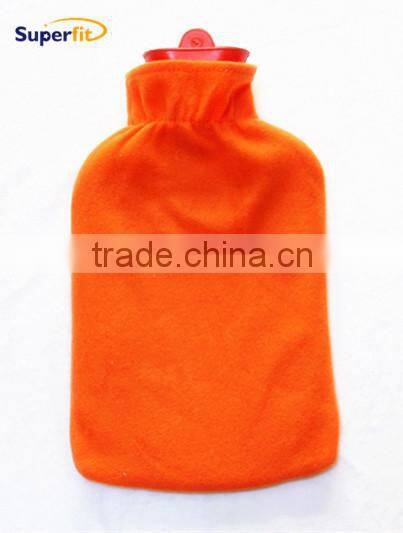 hot water bag with colorful -heart fleece cover