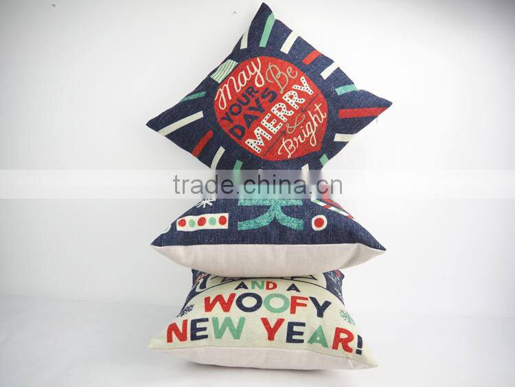 Custom christmas digital design cushion covers square pillow cover 16*16