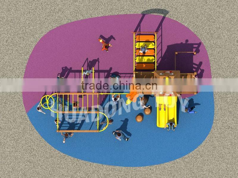 Playschool outdoor equipment playground wooden slide for children