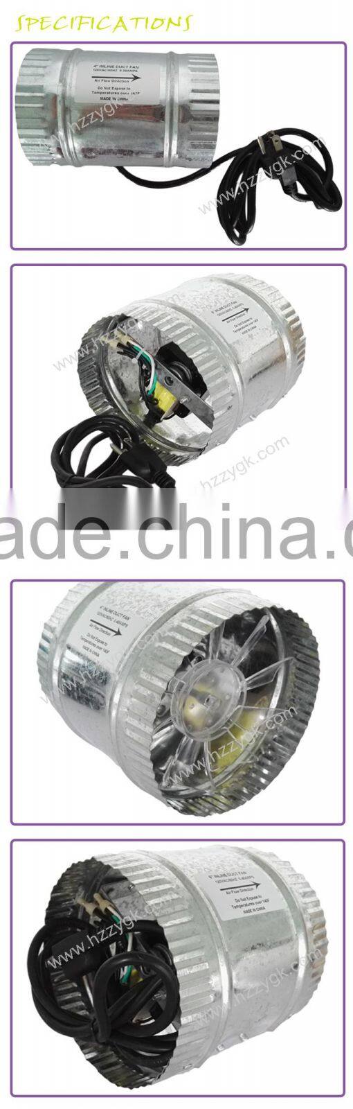 4, 6 inch Hydroponics AC Round Ventilation Flexible Duct Fan/Gardenhouse Blower Fan/Steel Air Exhaust Fans