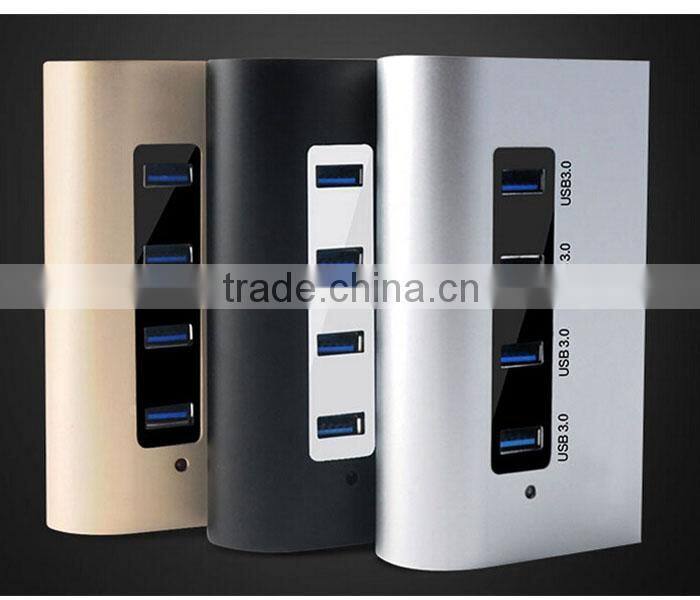 New Portable Aluminum 4 Ports USB 3.0 Hub For Macbook Pro Air Mac iMac Mini